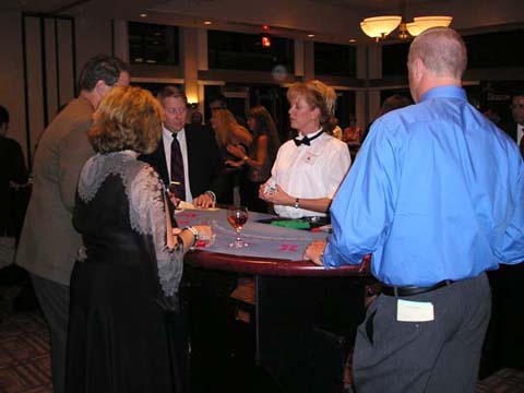 Casino night blackjack table